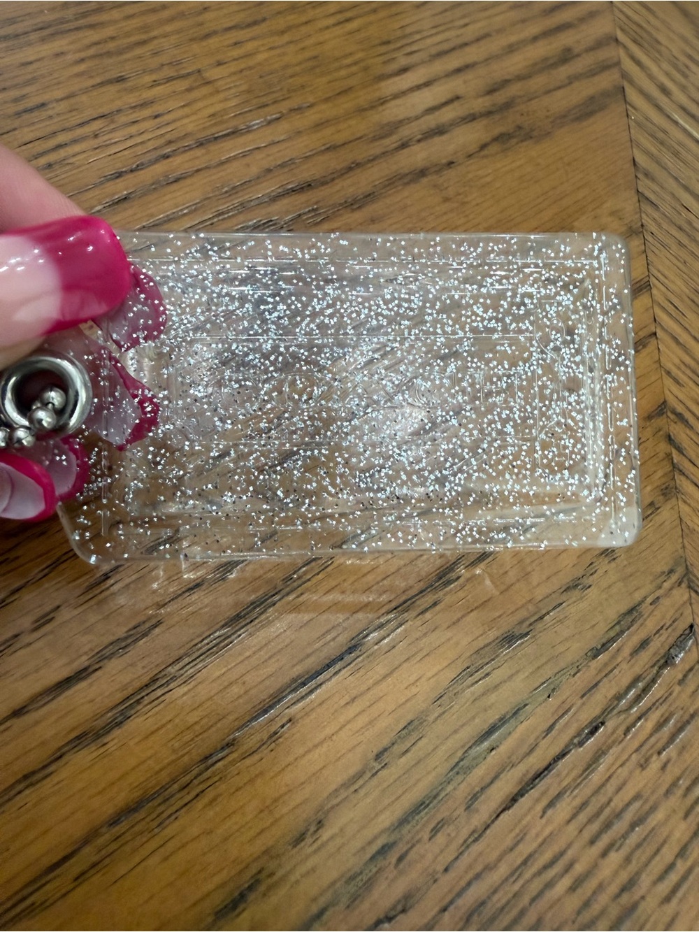 RARE XL Coach Poppy Acrylic Glitter Hang Tag Charm Y2K